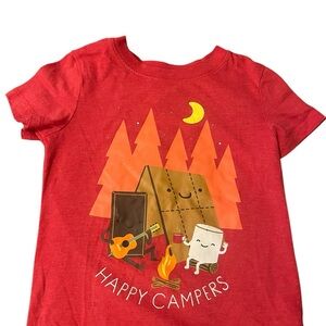 Cat & Jack Red Happy Campers Graphic Tee Size 3T